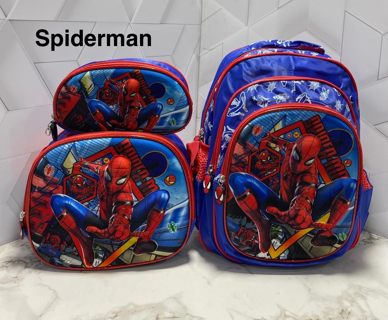 Trío 3D Morral + Lonchera + Cartuchera DE REGRESO A CLASES 📚📚📓📔📕📗📘